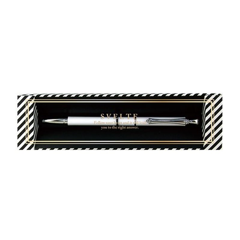 日本【LABCLIP】Svelte系列 Gift pen 原子笔礼盒 / 白色 - 圆珠笔/中性笔 - 其他金属 黑色