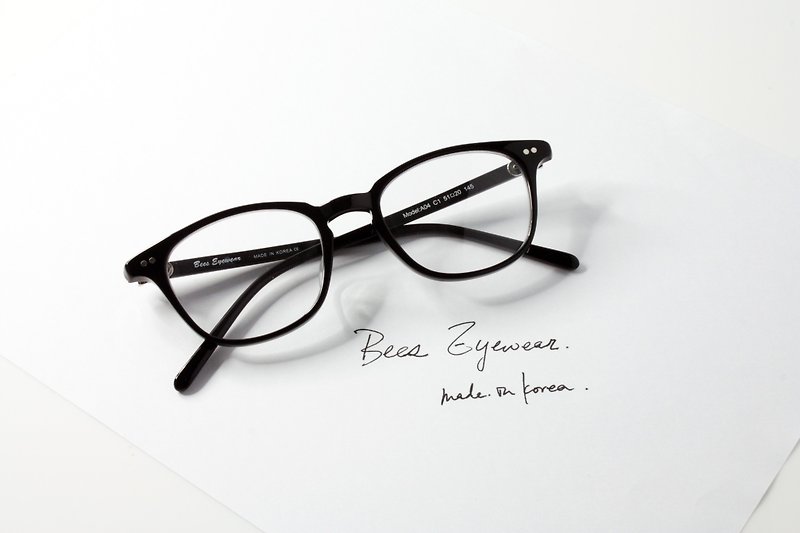 韩国手造 方型板材幼细镜框 - 眼镜/眼镜框 - 其他材质 黑色