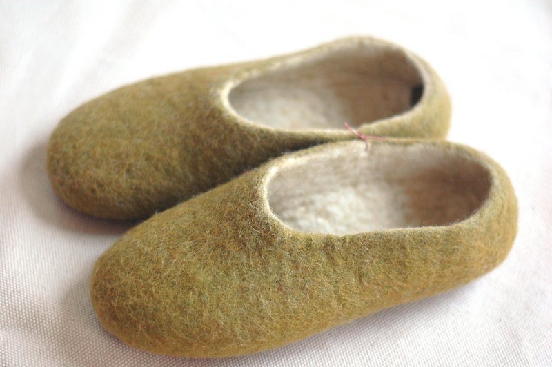 羊毛毡室内鞋Olive - 室内拖鞋 - 羊毛 绿色