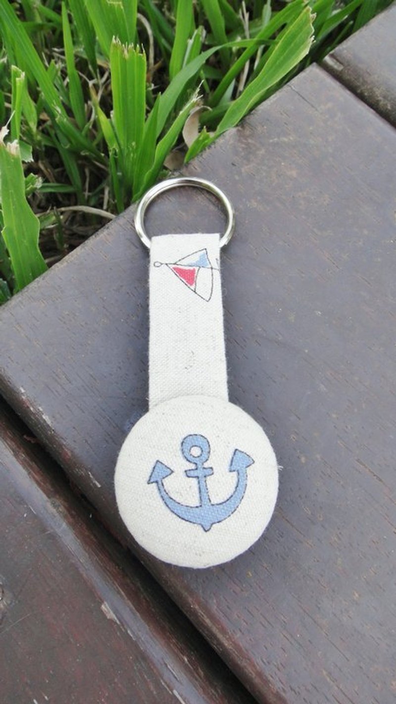手感布扣钥匙圈 - 海锚 - 钥匙链/钥匙包 - 其他材质 卡其色