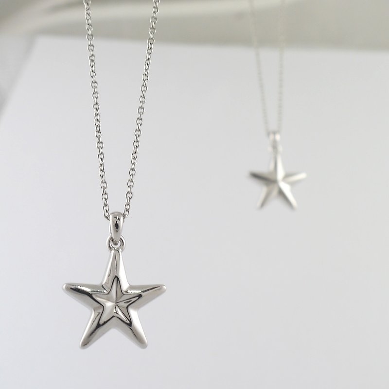 星星--F106SMW-(附赠16"不锈钢链条) - 项链 - 其他金属 白色