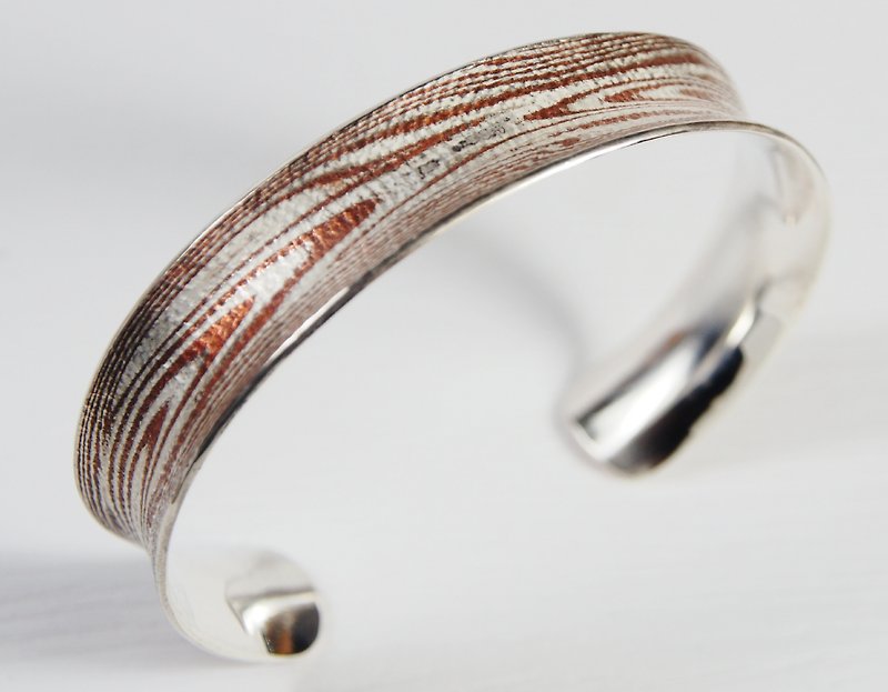 木目金 Mokume Gane 木纹手环 (银铜材质) 木纹金 - 戒指 - 其他金属 多色