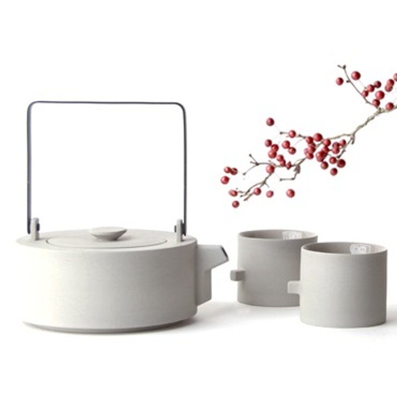 【KOAN+ 方圆壶杯组】 茶器  茶壶  杯壶  双人  结婚礼物 - 茶具/茶杯 - 瓷 灰色