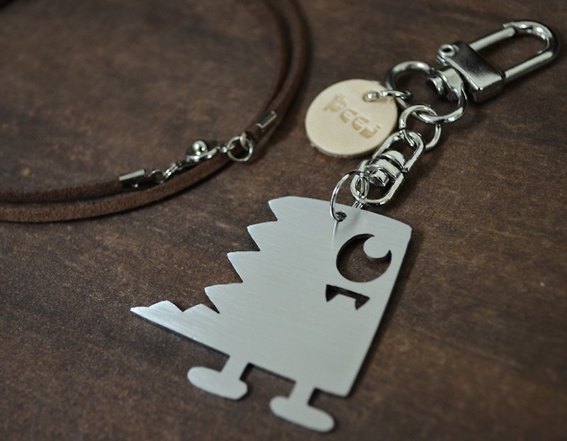 【Peej】绝种恐龙·不锈钢吊饰 交换礼物 - 钥匙链/钥匙包 - 其他金属 灰色