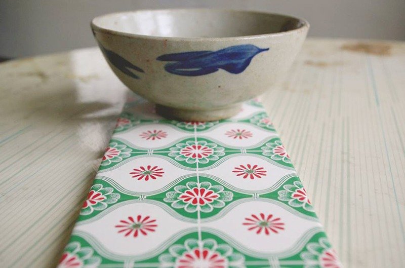 复古瓷砖 ◘ 陶瓷杯垫 - 杯垫 - 其他材质 绿色