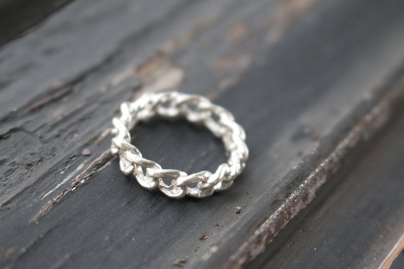 出清品 纯银 锁链 戒指 0303 - 戒指 - 纯银 银色