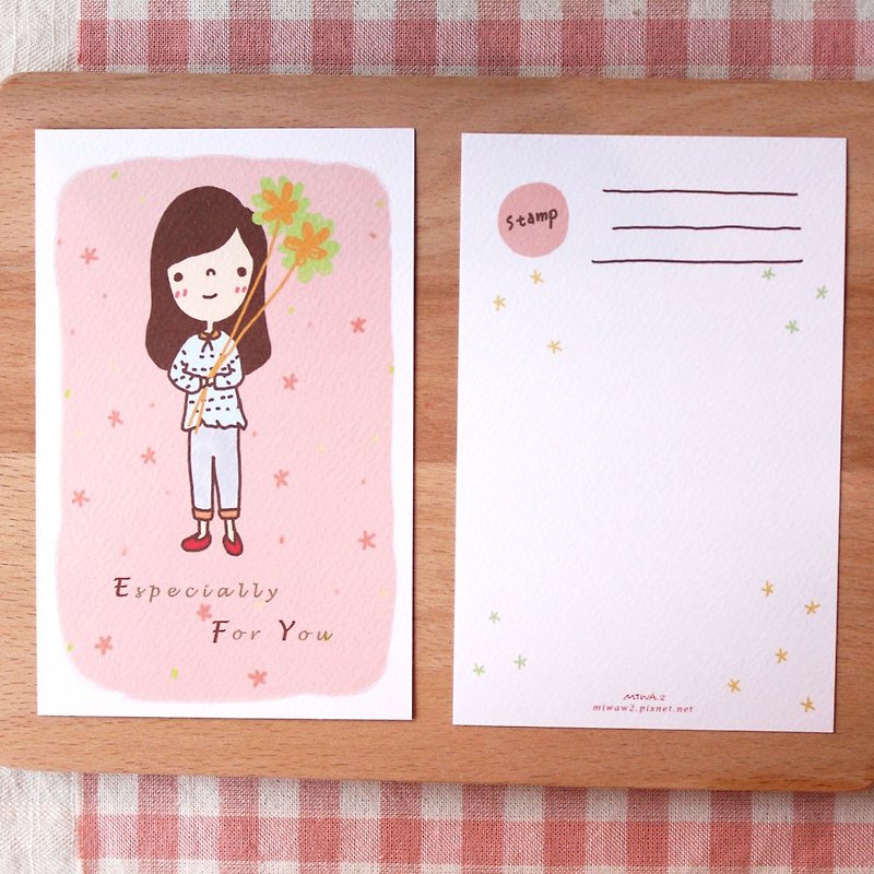 明信片-送你一束花 - 卡片/明信片 - 纸 粉红色