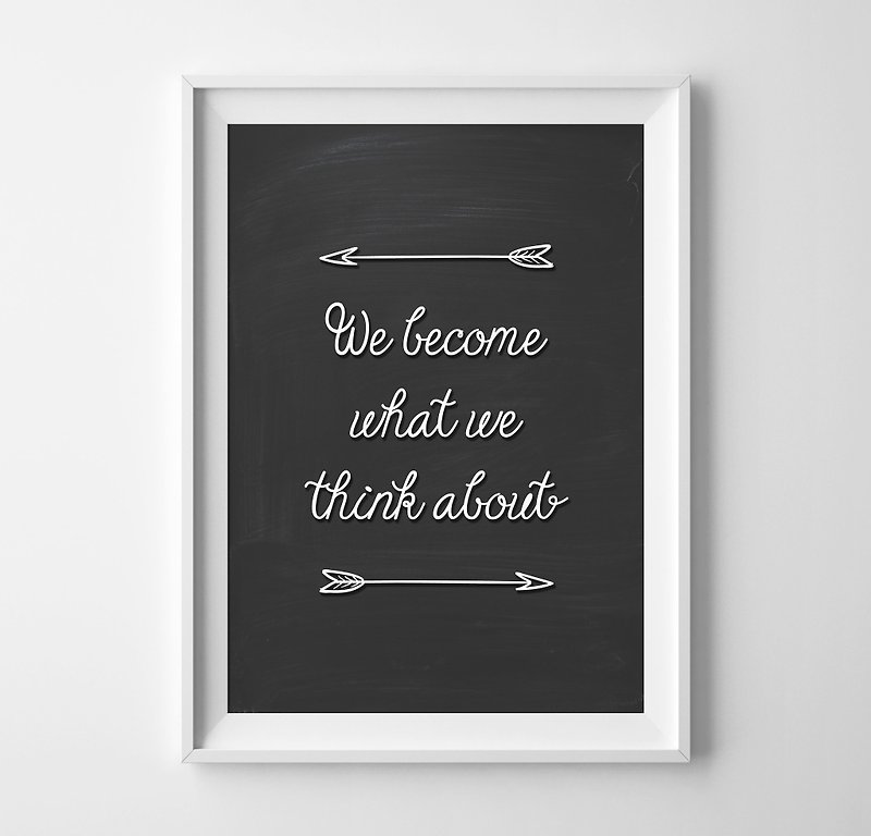 We become what we think about 可定制化 挂画 海报 - 墙贴/壁贴 - 纸 