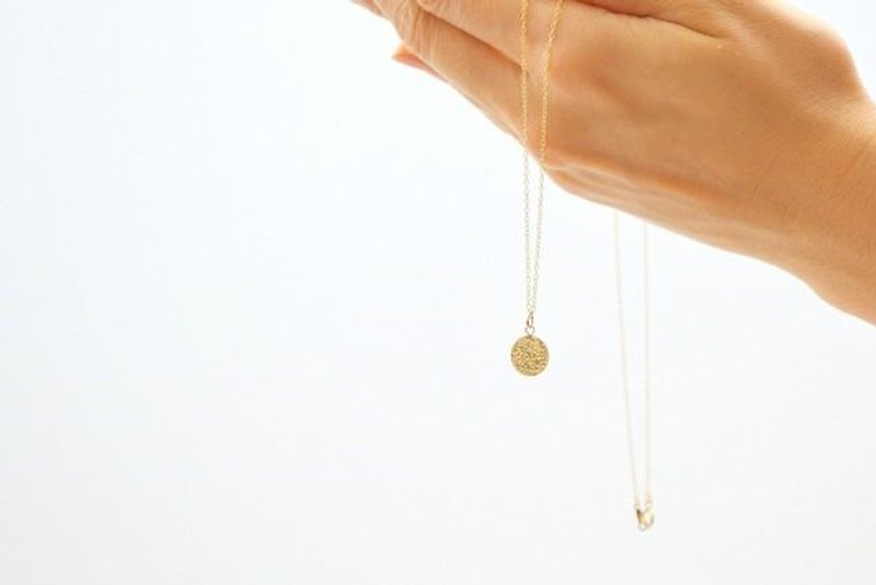 14kgf metal plate Necklace - 项链 - 其他金属 金色