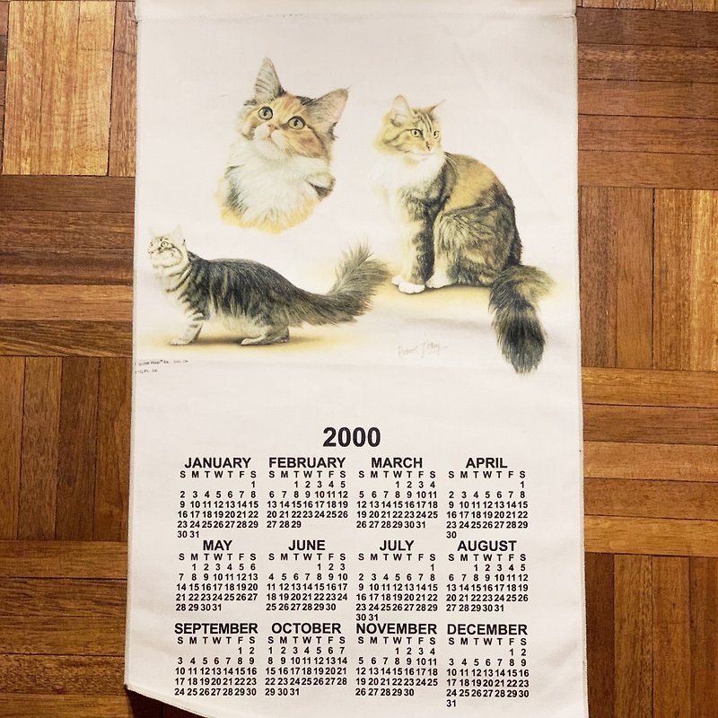 2000 美国早期布面月历 cat - 墙贴/壁贴 - 其他材质 白色