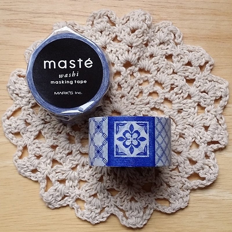 maste Masking Tape 和纸胶带 Multi系列【马赛克拼贴 (MST-MKT30-A)】 - 纸胶带 - 纸 蓝色