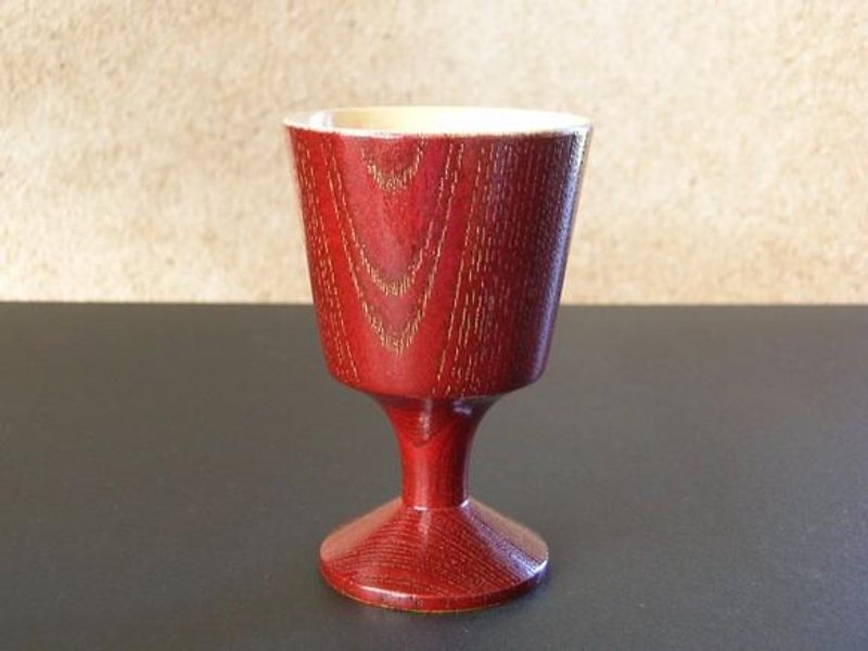 [gift] 脚付カップ／ワインレッド - 茶具/茶杯 - 木头 红色
