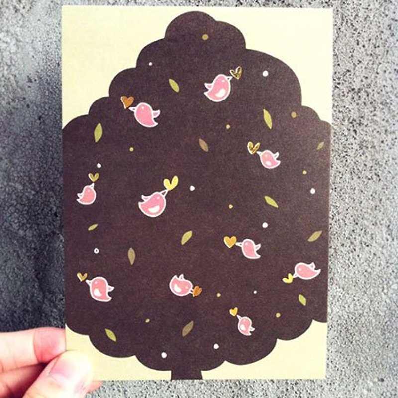 明信片-幸福鸟 - 卡片/明信片 - 纸 黑色