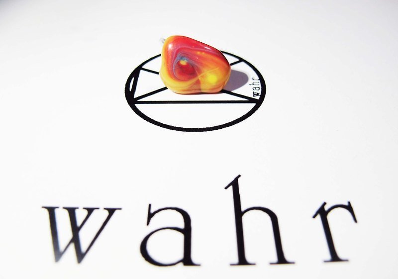 【Wahr】-夹式-三角枫耳环 - 耳环/耳夹 - 防水材质 橘色