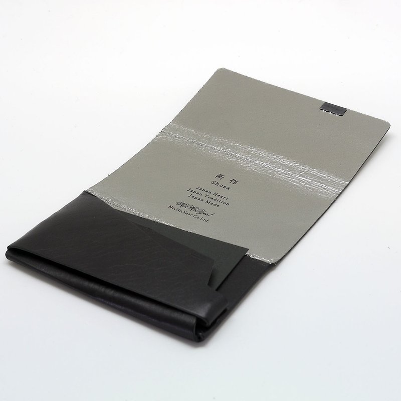 日本手工-所作Shosa 植鞣牛皮 名片夹/卡夹 - 低调奢华款/黑银 - 名片夹/名片盒 - 真皮 