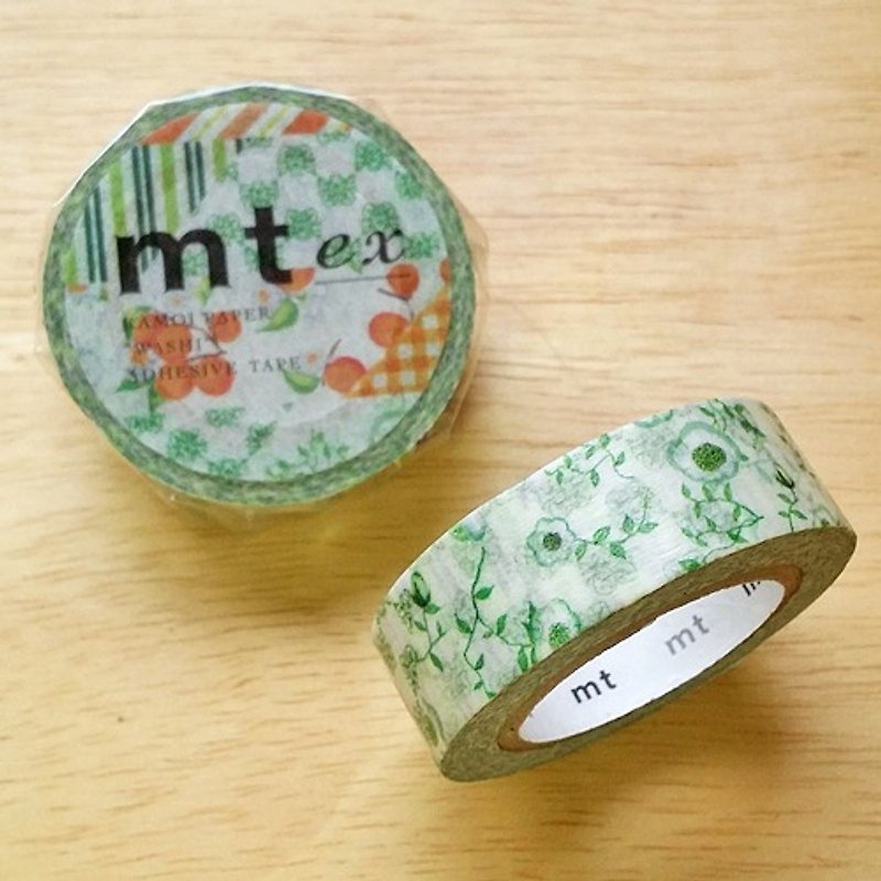 纸 纸胶带 绿色 - mt 和纸胶带 mt ex【花卉拼贴-绿(MTEX1P32)】生产完了品