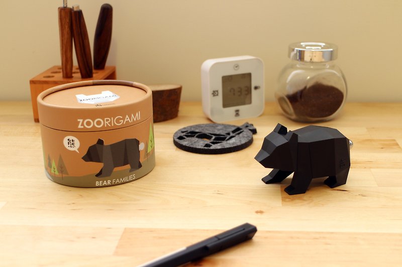 折纸动物园 熊家族 / 台湾黑熊 交换礼物 - 文件夹/资料夹 - 塑料 黑色