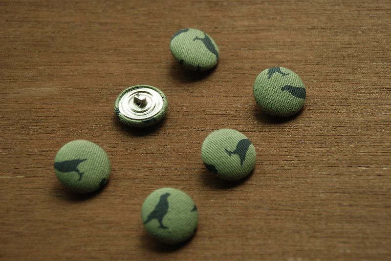 20mm布包扣-八哥 - 袖扣 - 其他材质 绿色