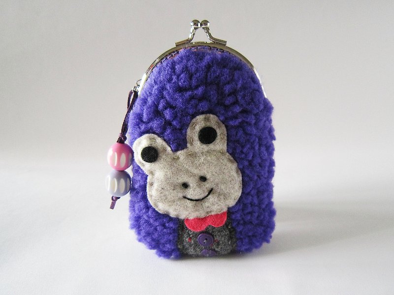 紫蛙蛙口金包 - 化妆包/杂物包 - 其他材质 紫色