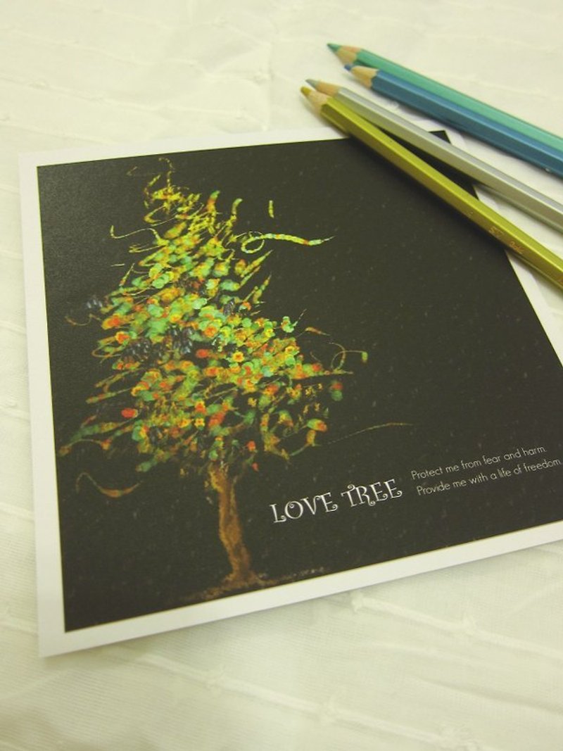 品客黛儿特制正方形酷卡/明信片G【Love Tree】 - 卡片/明信片 - 纸 黑色