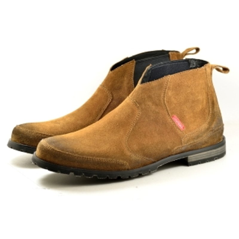 【Dogyball 】Apache 松紧带式却尔喜短靴 棕色 "ECO 环保鞋品" - 男款靴子 - 真皮 咖啡色