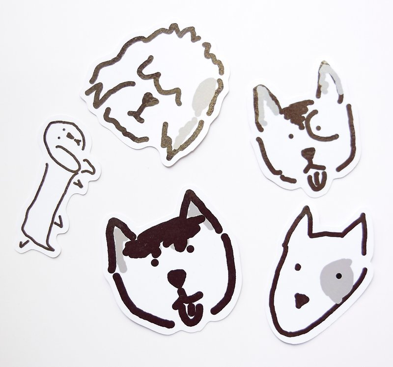 动物系列－狗狗 贴纸 手帐 - 贴纸 - 纸 白色