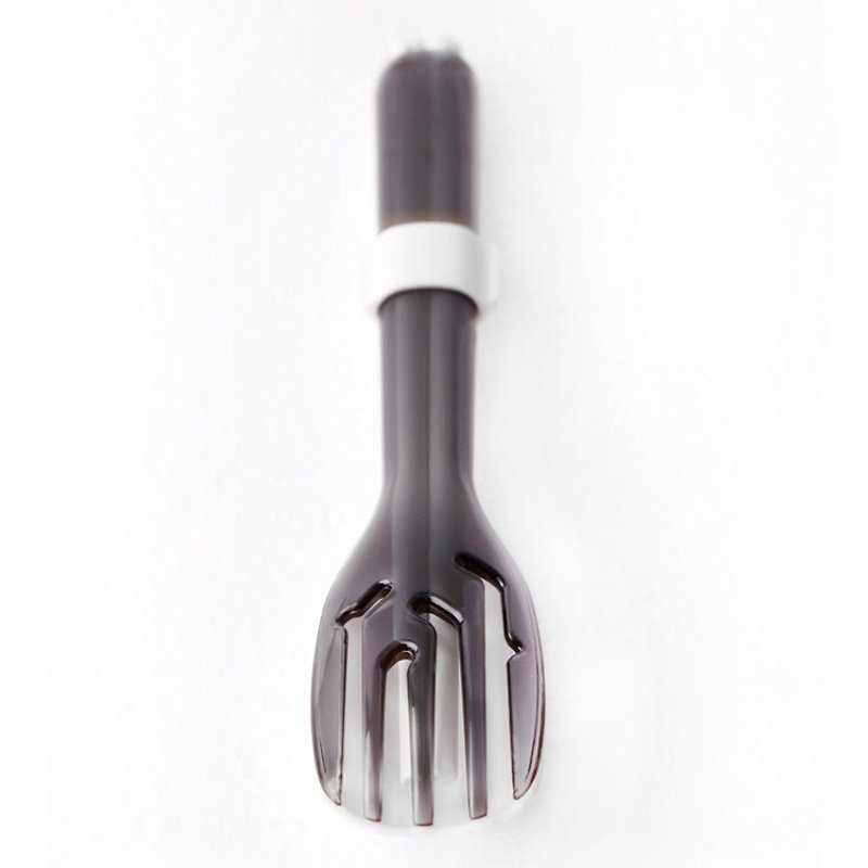 dipper 3合1SPS环保餐具组-泼墨黑叉 - 筷子/筷架 - 塑料 黑色