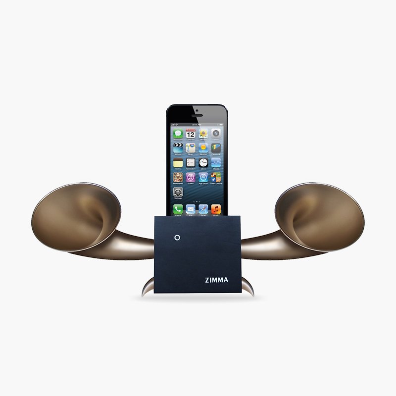 百货福利品!ZIMMA立体双声道免提器黑版(两色)iPhone SE以下机种 - 扩音器/喇叭 - 木头 黑色
