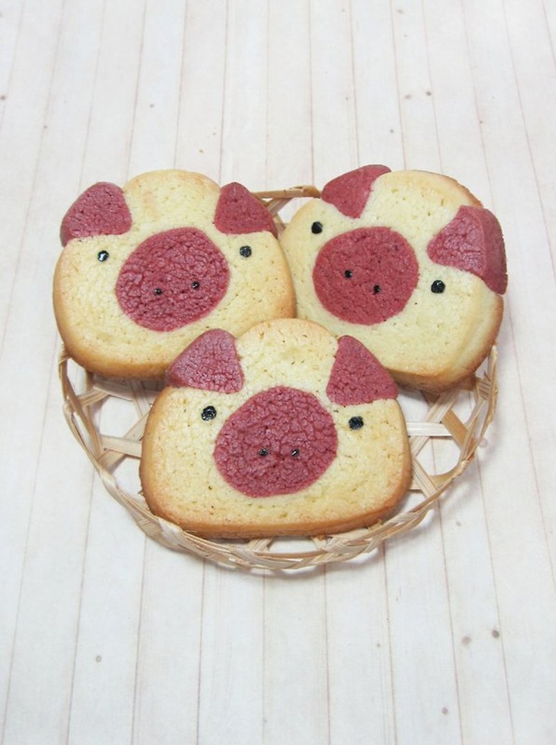 JMI 手作烘焙坊 粉红猪造型手工饼干(共10片 5小包) - 手工饼干 - 新鲜食材 粉红色