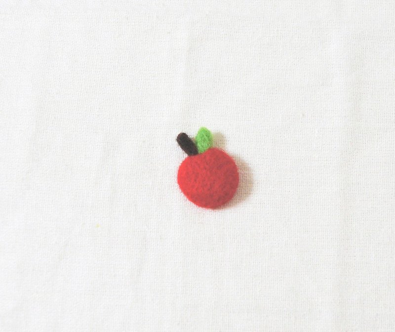 小苹果  羊毛毡小胸针 - 胸针 - 羊毛 红色