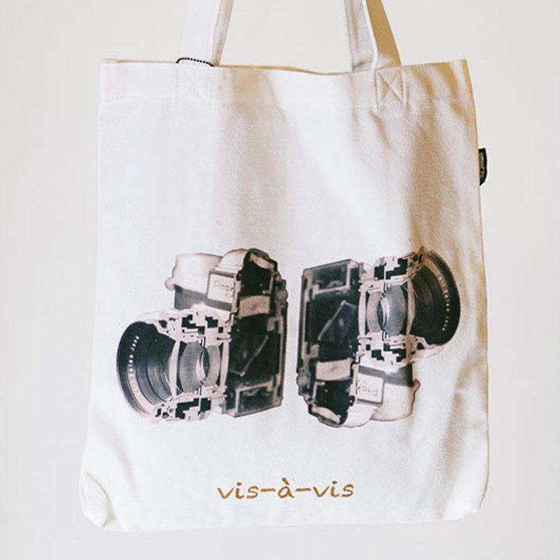 棉帆布手提袋“对镜人生” Vis-a-Vis - 侧背包/斜挎包 - 其他材质 灰色