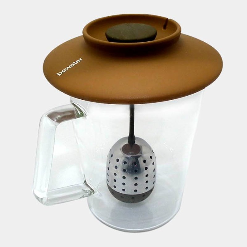 Bewater-杯盖泡茶器 - 厨房用具 - 硅胶 咖啡色