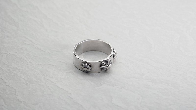 925纯银 三贝戒 - 戒指 - 其他材质 灰色