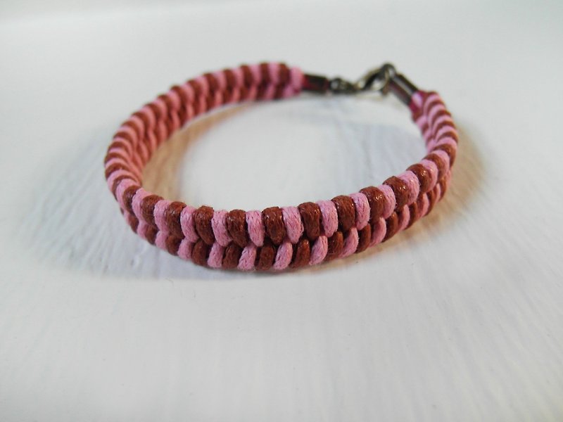 双圈 / 手工编织手环 - 手链/手环 - 其他材质 粉红色