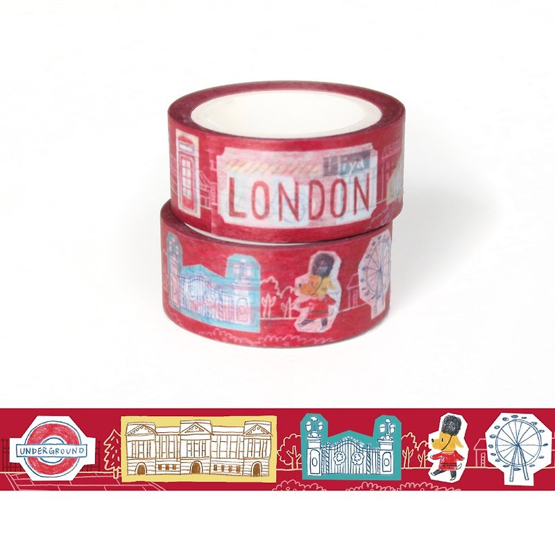和纸胶带 : 飞游城市系列  狗店长游英国伦敦 - 纸胶带 - 纸 红色