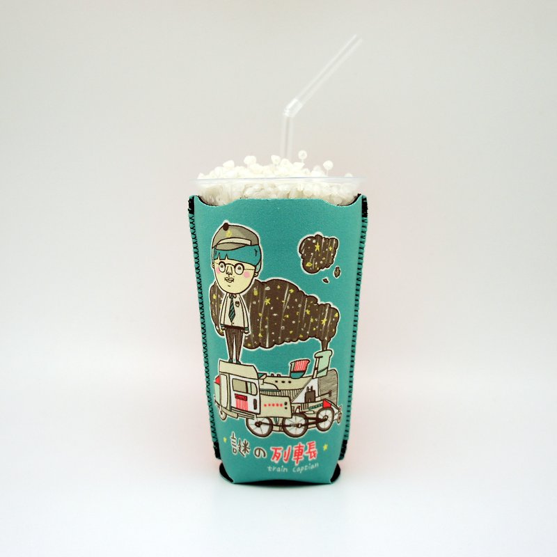 BLR 保冰吸水杯套 适用市售饮料杯 Magai's联名款 列车长 - 随行杯提袋/水壶袋 - 聚酯纤维 绿色