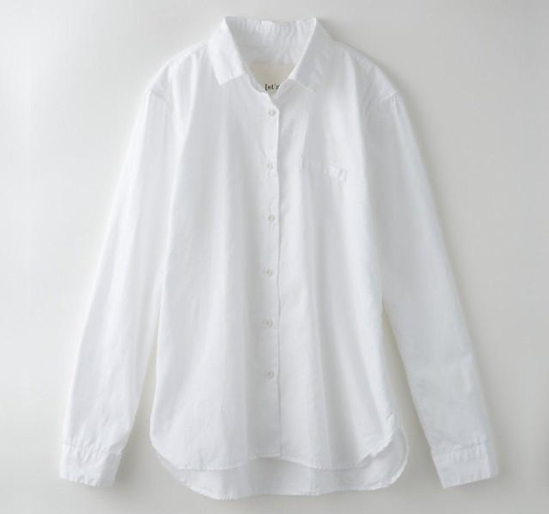 白椿染めのスタンダードシャツ　8411-01001-91 - 女装上衣 - 其他材质 白色