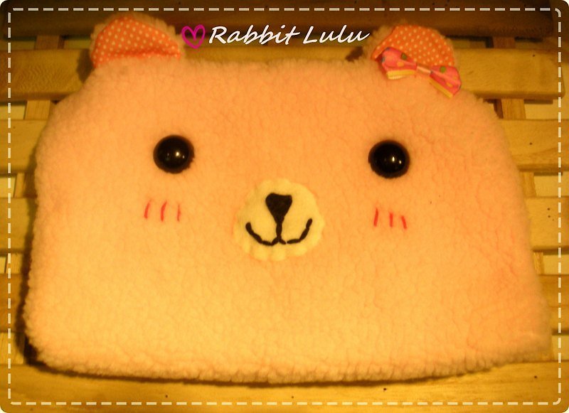 RABBIT LULU 【熊熊 化妆包 收纳包 笔袋】创意市集 手创 - 化妆包/杂物包 - 其他材质 