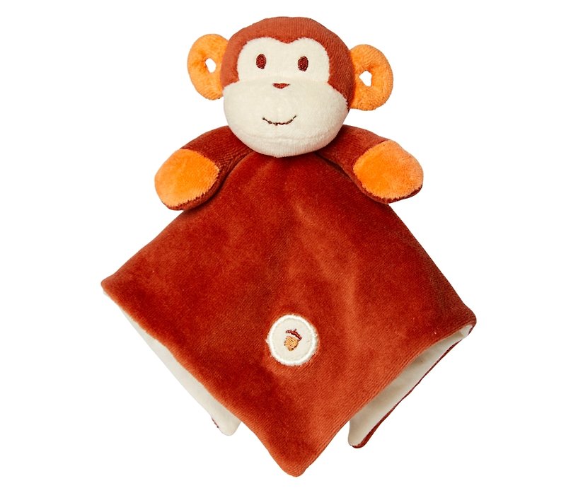 美国MyNatural Lovie Blankie天然纯棉安抚巾-棕色小猴 - 玩具/玩偶 - 棉．麻 咖啡色