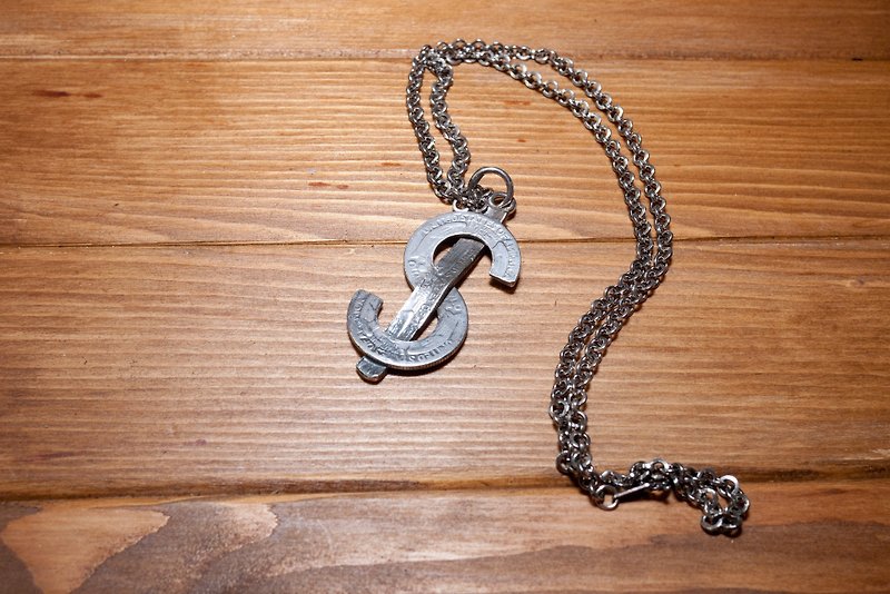 Dreamstation皮革鞄研所，美国25C银币项链Silver necklace 嘻皮，哈雷，重机 - 项链 - 其他金属 银色