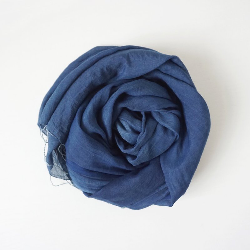 S.A x Liberté 蓝染自由素色围巾/丝巾 - 丝巾 - 丝．绢 蓝色