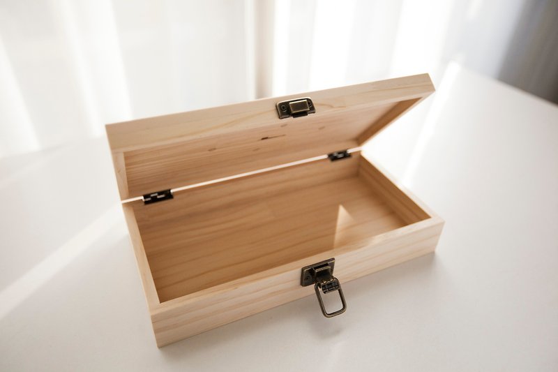 定制化原木手作铁件木盒 - 松木拼板 - 收纳用品 - 木头 咖啡色