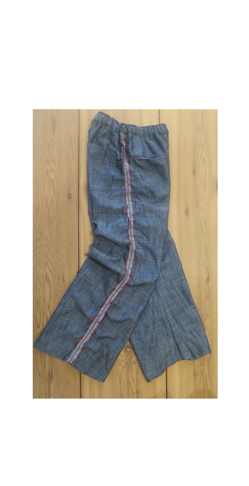 g5303宽松细褶变化长裤 - 女装长裤 - 其他材质 蓝色