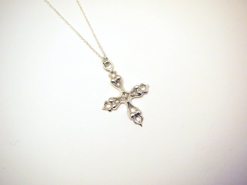 生日 周年 爱情 礼物 纯银十字架项链 圣光 - 项链 - 其他金属 白色