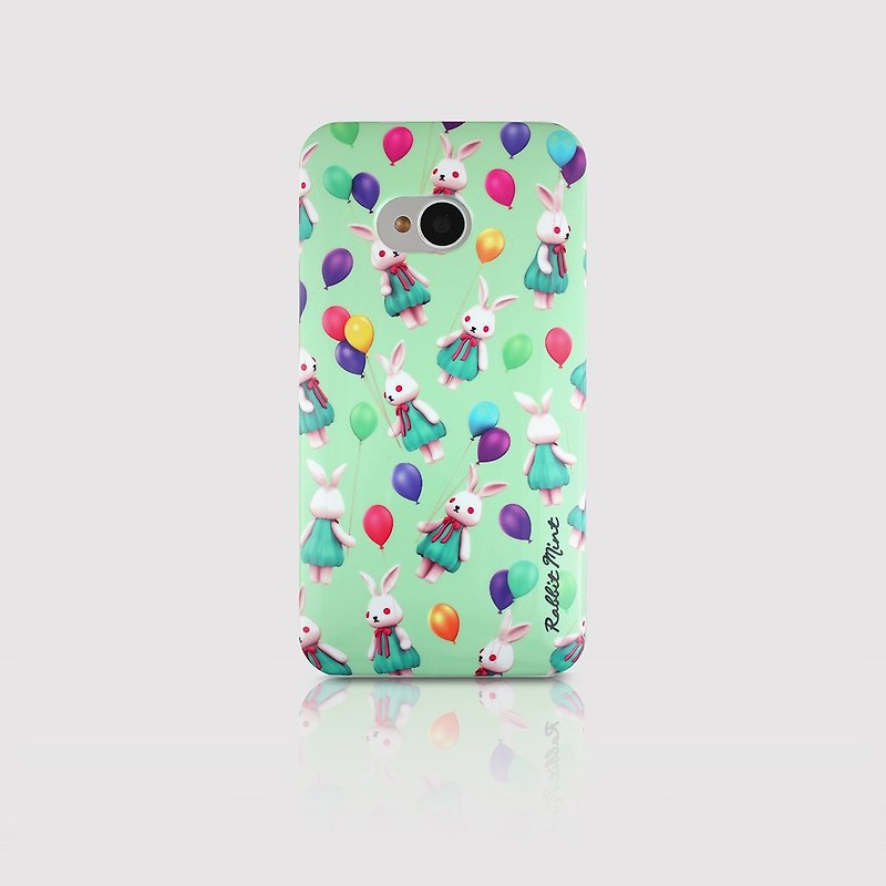 (Rabbit Mint) 薄荷兔手机壳 - 布玛莉汽球系列 Merry Boo - HTC One M7 (M0010) - 手机壳/手机套 - 塑料 绿色
