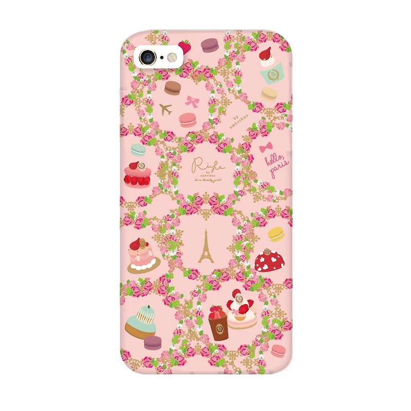 马卡龙甜点玫瑰花环手机壳 - 手机壳/手机套 - 其他材质 粉红色