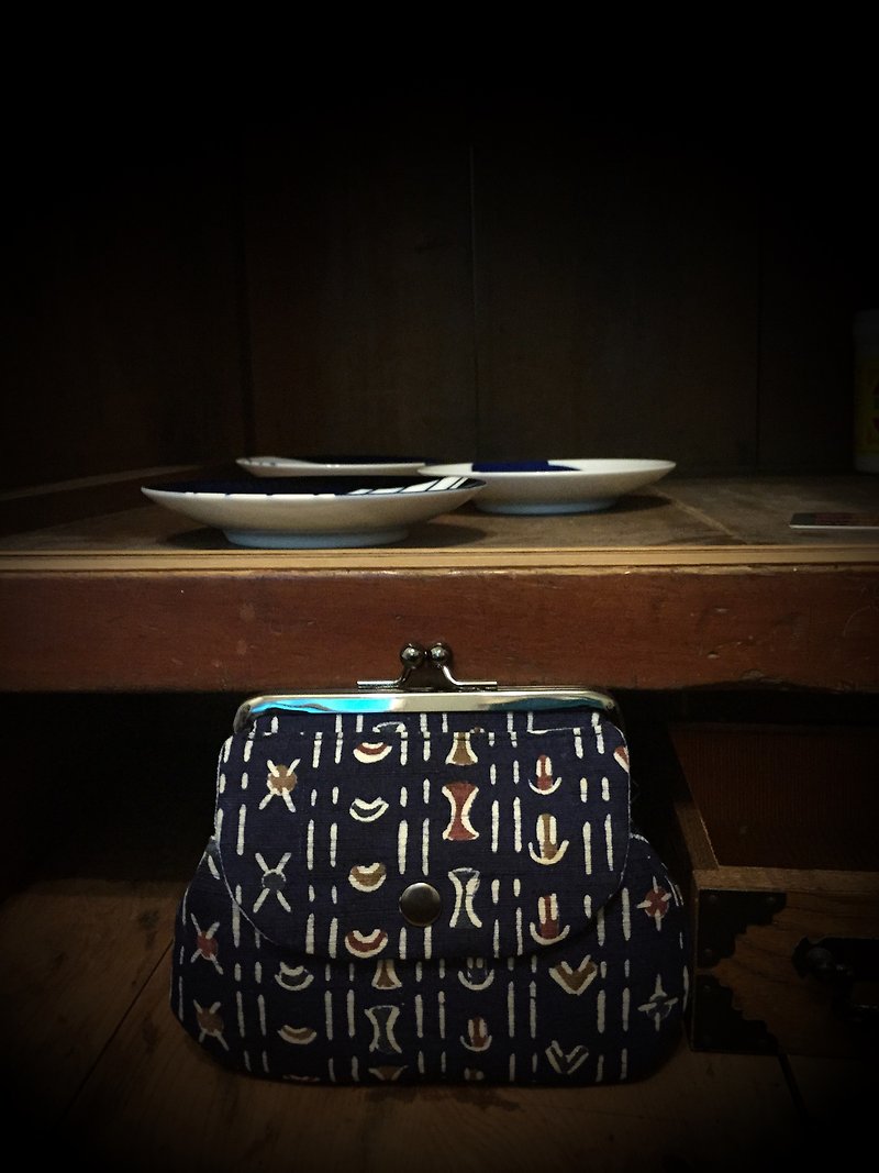 日本和风口袋口金包(蓝和服) - 皮夹/钱包 - 其他材质 蓝色