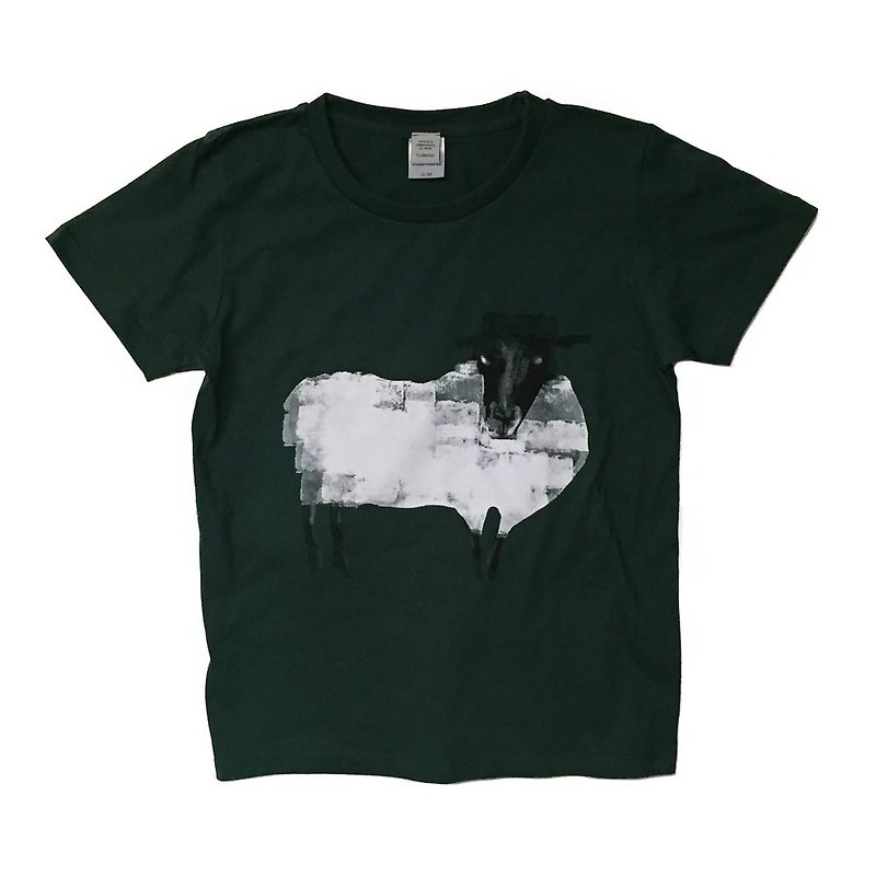 羊2 イラストTシャツ　未年　ユニセックスS 〜XXXLサイズ、レディースS〜Lサイズ　Tcollector - 女装 T 恤 - 棉．麻 绿色