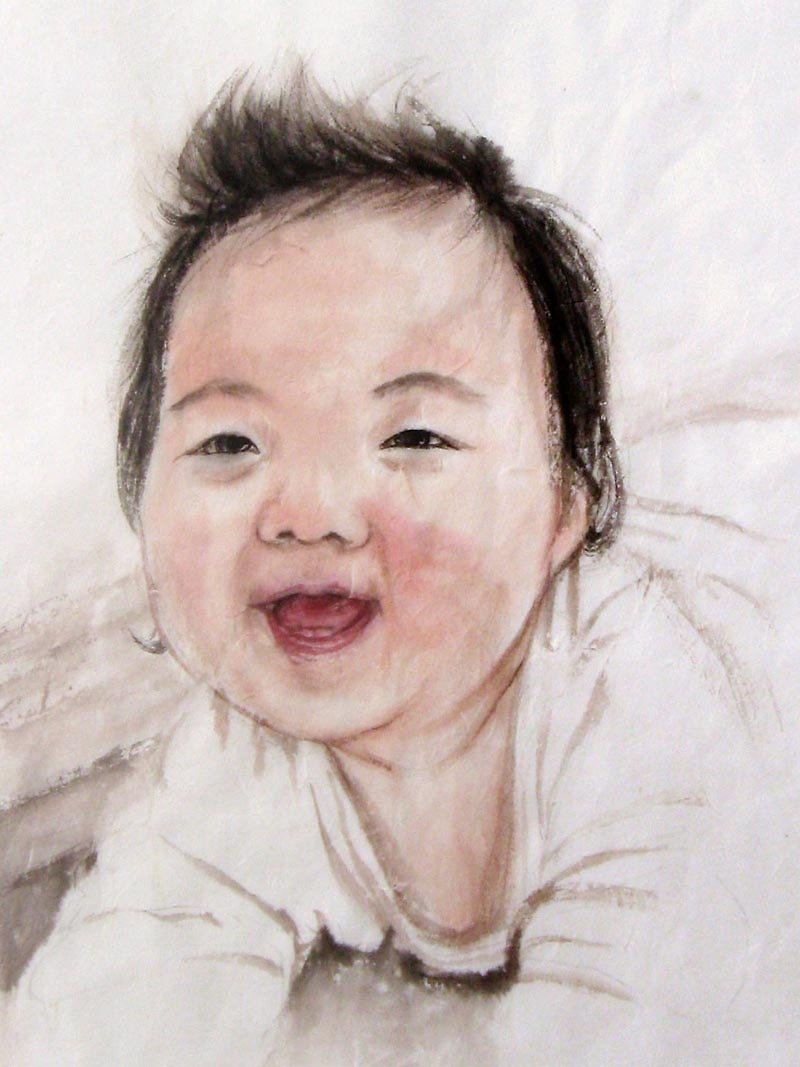 客製化肖像订製赤子心之勇敢的孩子加油哦-30x40cm画心 - 订制画像 - 纸 多色