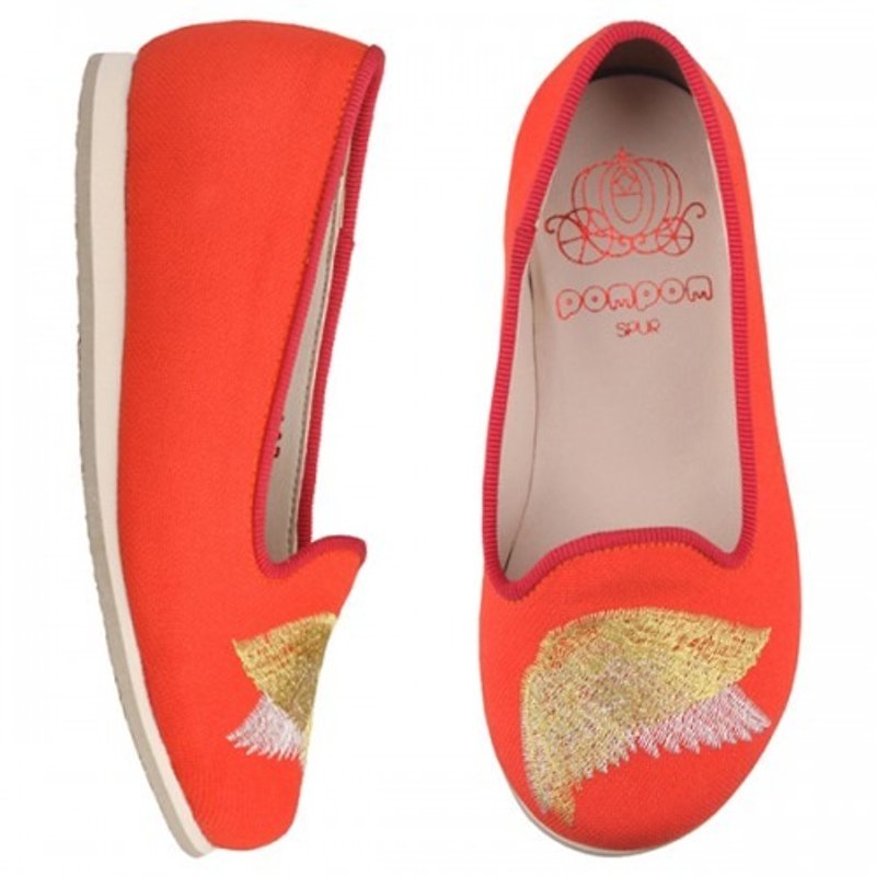 買鞋送襪 - SPUR 翅膀图案平底童装鞋 FS6026 RED(不设退换) - 其他 - 其他材质 橘色